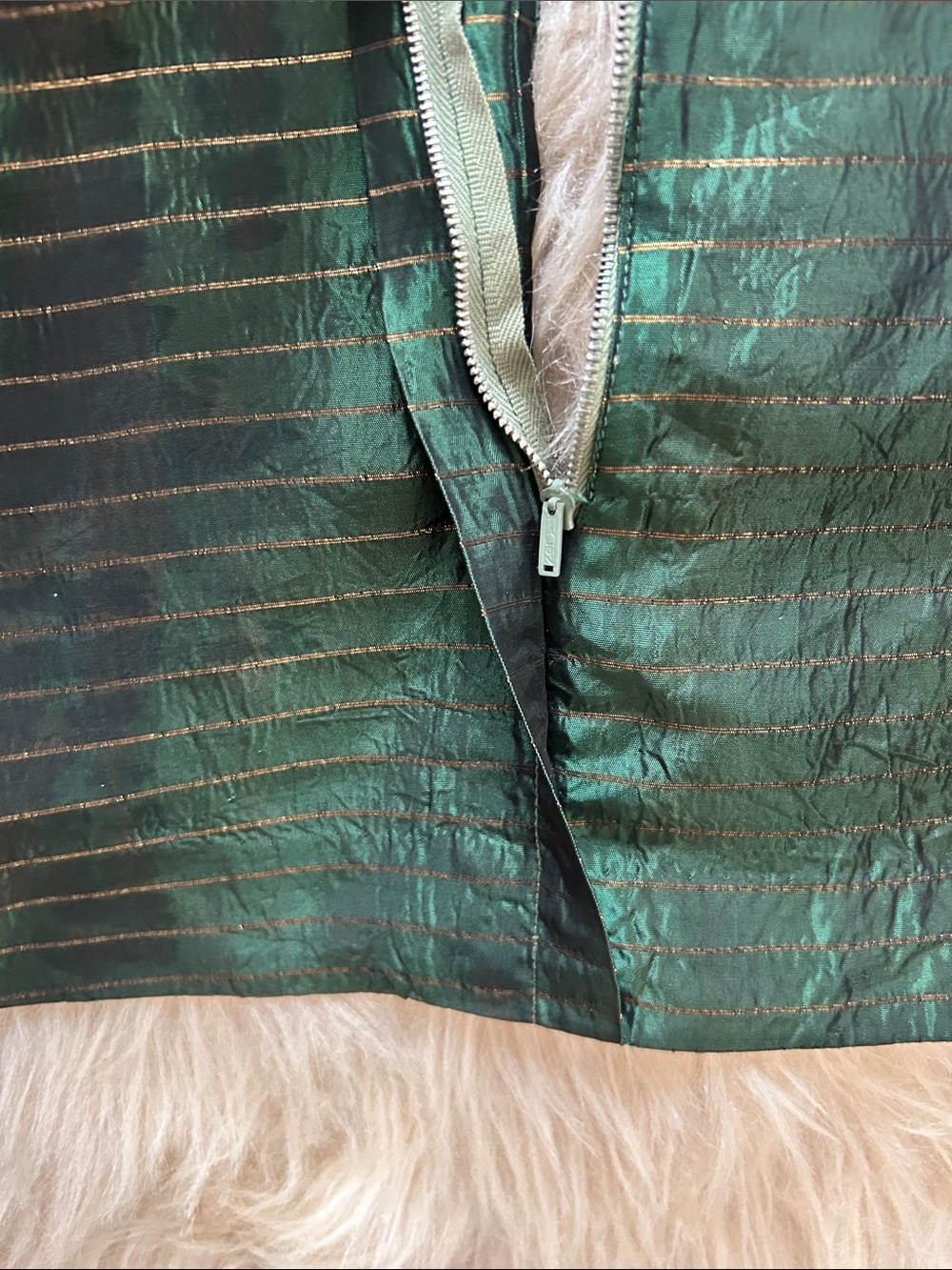Glamorous 1940’s Satin Taffeta Lurex Full Length XS Hostess Gown - Picture 7 of 9